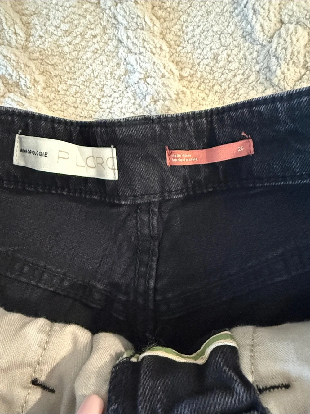 Anthropologie Black Denim Cutoff Shorts - Picture 2 of 5